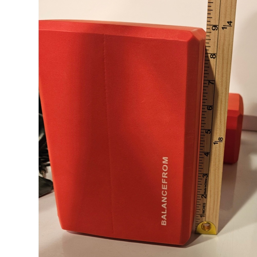 BalanceFrom Yoga Blocks Set of 2 Red High Density Foam Beveled Edges - Picture 3 of 4